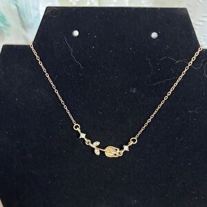 Gold Leaf Bracelet with Delicate Chain